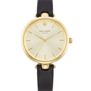 Kate Spade gold plated metal with leather strap